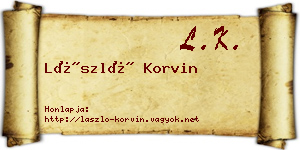 László Korvin névjegykártya